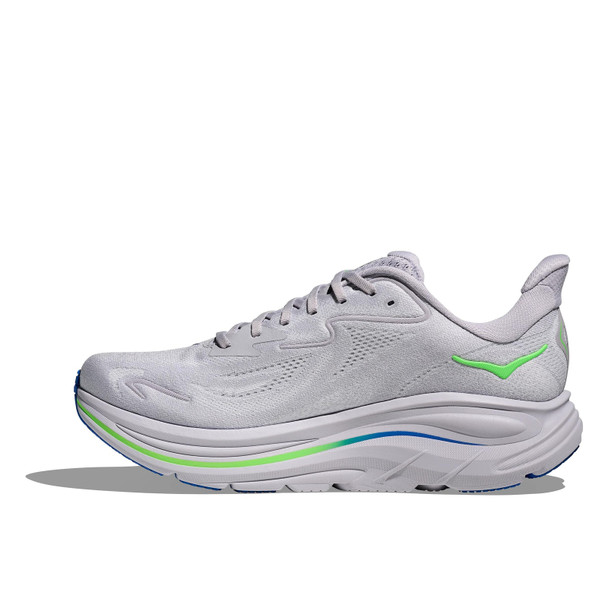 HOKA Men's Clifton 10 Ash Gray/Neon Green Running Shoes
