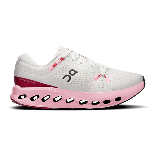 ON FOOTWEAR Womens Cloudsurfer 2 Ivory/Peony Running Shoe
