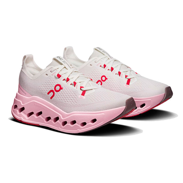ON FOOTWEAR Womens Cloudsurfer Max Ivory/Peony Running Shoe