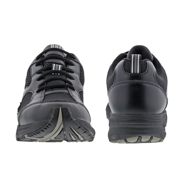 DREW Men's Lightning II Black Leather/Mesh Athletic Shoes
