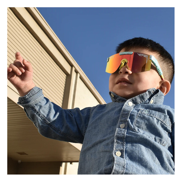 PIT VIPER The Playmate XS Blue with Pink and White Splatter Sunglasses (E-2K-PLAYMTE-JXS)