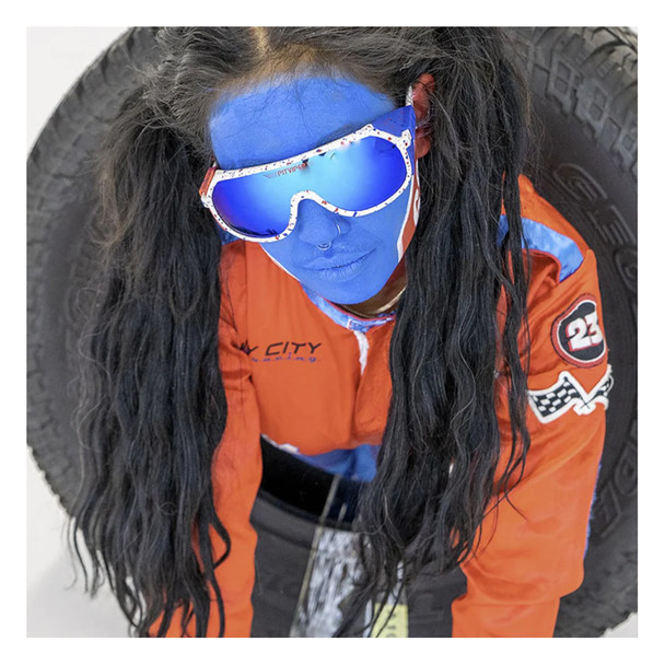 PIT VIPER The Merika Grand Prix White with Blue and Red Splatter Sunglasses (E-GP-THEMRKA-Z87)