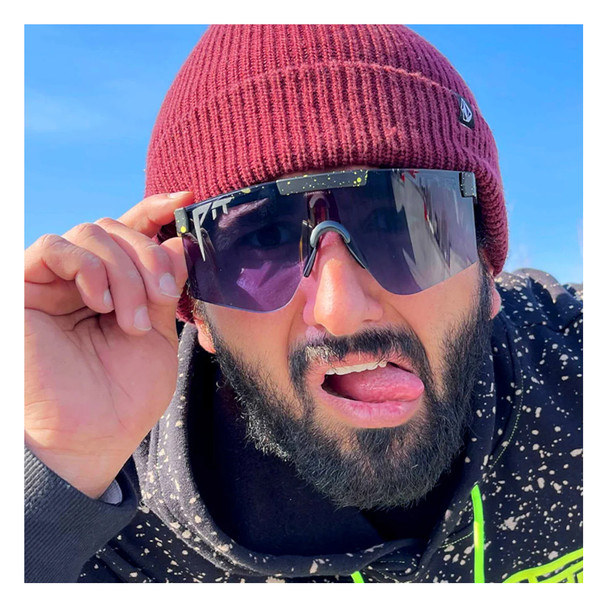 PIT VIPER The Cosmos Photochromic 2000s Black with Neon Splatter Sunglasses