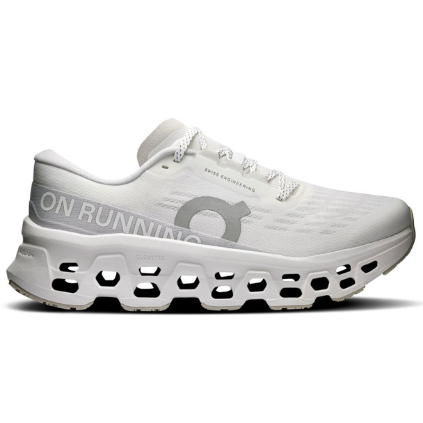 ON FOOTWEAR Women's Cloudmonster 3 White/Wolf Running Shoes