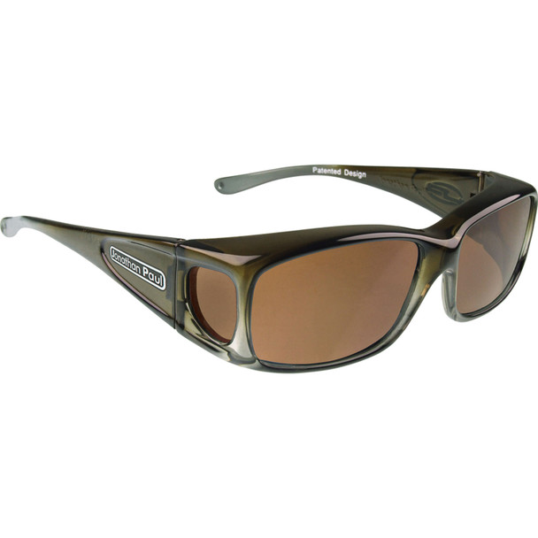 JONATHAN PAUL Razor Olive Charcoal/Amber Lens Small Sunglasses (1082885)