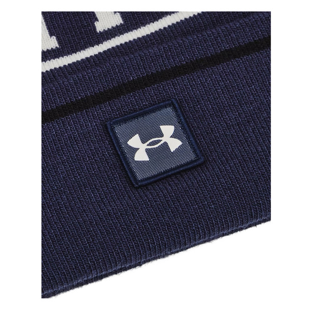 UNDER ARMOUR Men's Halftime Pom Midnight Navy/Summit White Beanie (1386634-410-OSFM)