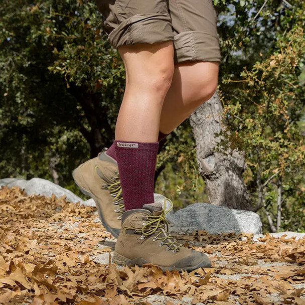 INJINJI Women's Liner plus Hiker Maroon Socks