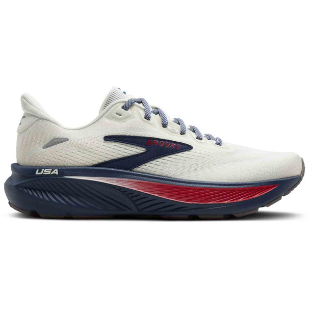 BROOKS Women's Ghost 18  USA Limited Edition  Coconut/Red/Blue Running Shoes