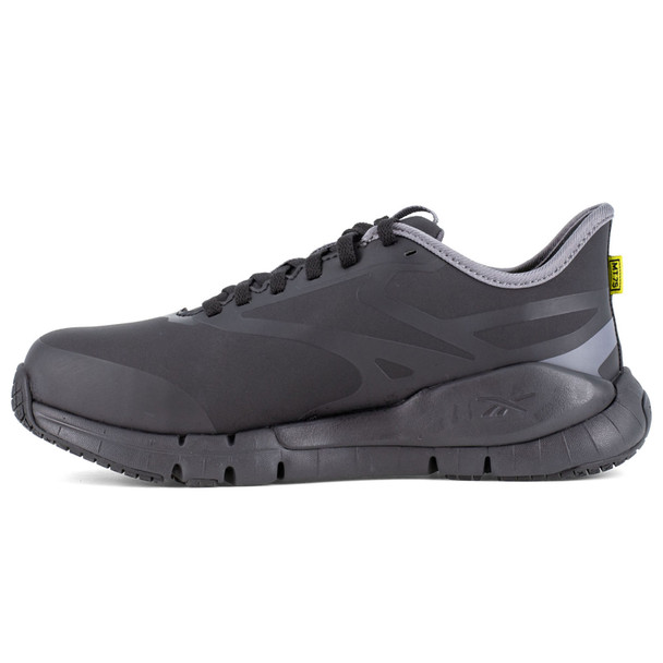 REEBOK Women's Flex Trainer Composite Toe Internal Met Guard Black Work Shoes with Elevated Ease On/Off