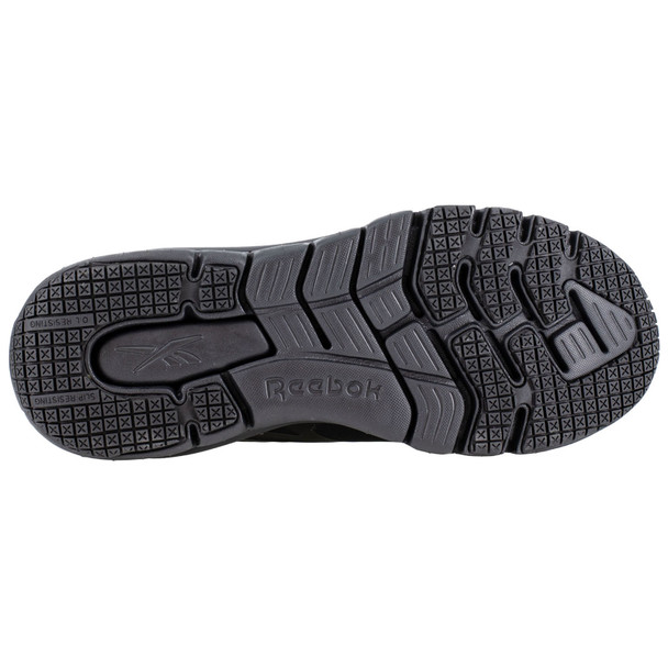 REEBOK Women's Flex Trainer Composite Toe Internal Met Guard Black Work Shoes with Elevated Ease On/Off