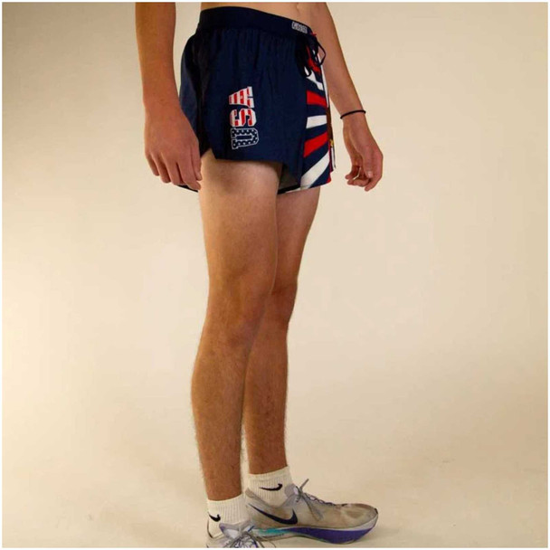 CHICKNLEGS Men's USA Eagle 2in DS Split Shorts