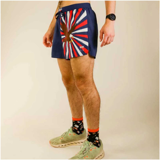CHICKNLEGS Men's USA Eagle 5in DS Running Shorts