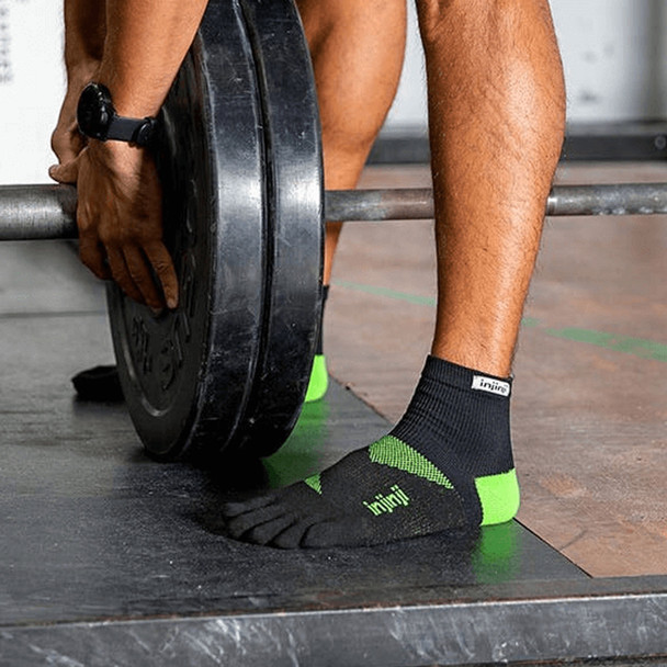 INJINJI Unisex Trainer Mini-Crew Lime Running Socks