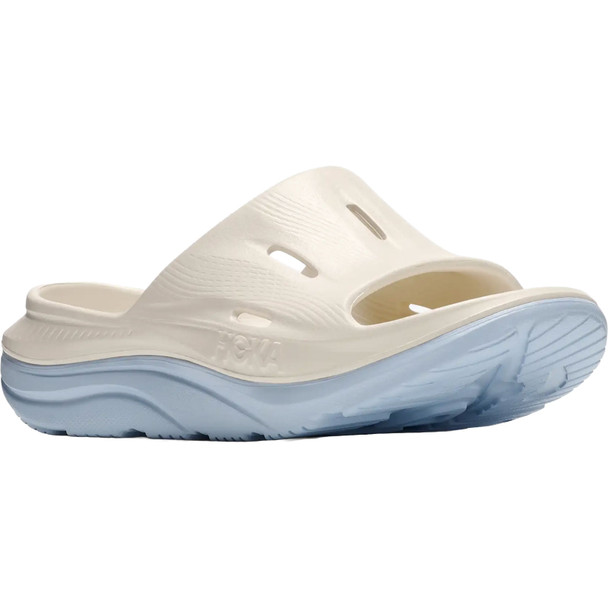 HOKA Unisex Ora Recovery Slide 3 Alabaster/Ambient Blue Slides