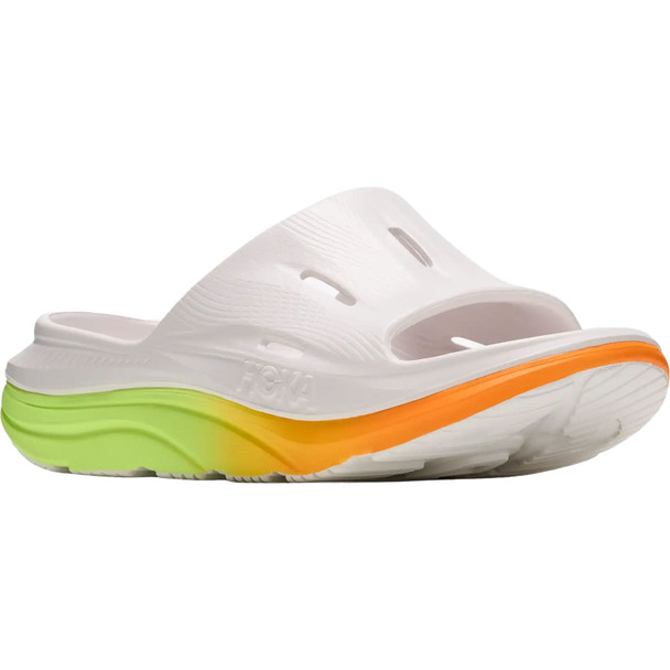 HOKA Unisex Ora Recovery Slide 3 White/Neon Yuzu Slides