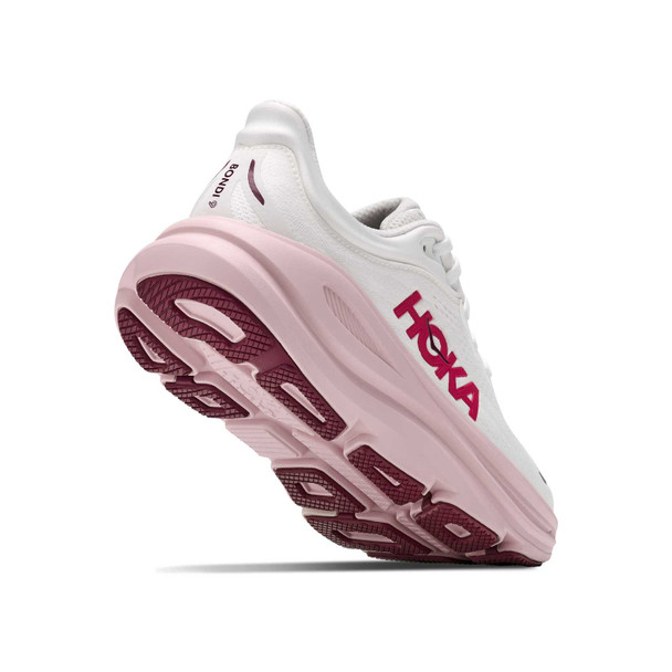 HOKA Women's Bondi 9 Wide White/Pink Opal Running Shoes