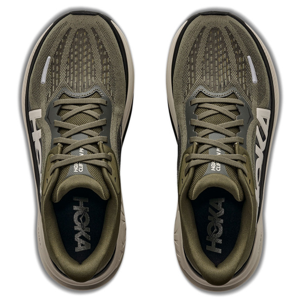 HOKA Men's Clifton Pro Antique Olive/River Rock Grey Running Shoes