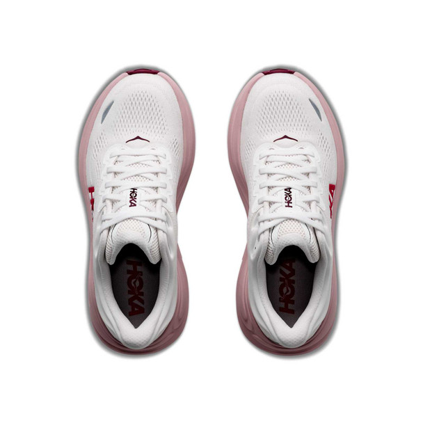 HOKA Women's Bondi 9 X-Wide White/Pink Opal Running Shoes