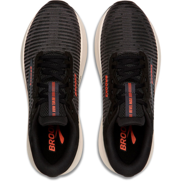 BROOKS Men's Revel Max Black/Ebony/Tigerlilly Running Shoes