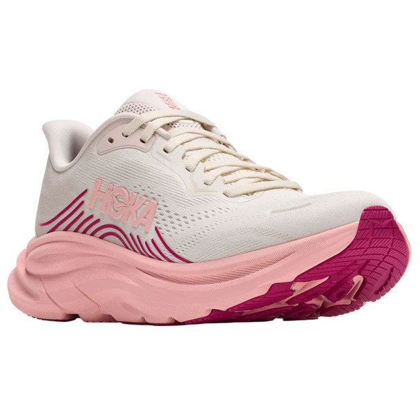 HOKA Women's Clifton 11 Wide Rose Cream/Dewy Pink Running Shoes