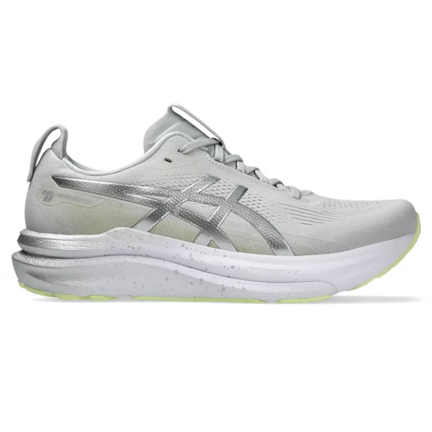 ASICS Men's Gel-Kayano 33 Platinum Platinum/Glow Green Running Shoes