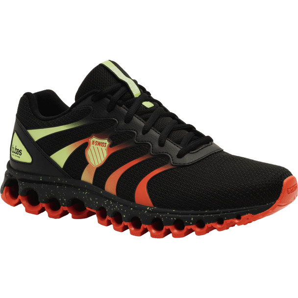 K-SWISS Men's Tubes 200 Black/Sharp Green/Mandarin Red Shoes