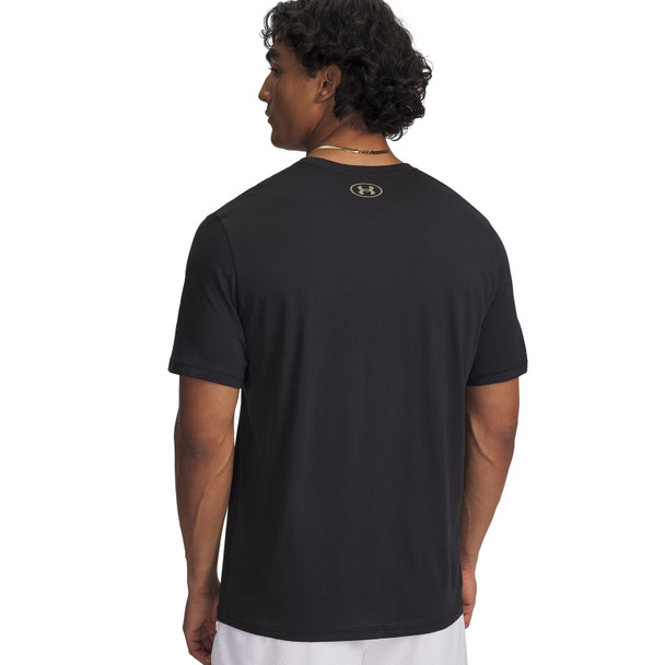 UNDER ARMOUR Men's Vintage Left Chest Camo Black Short Sleeve T-Shirt