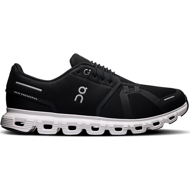 ON FOOTWEAR Men's Cloud 6 White/Black Shoes