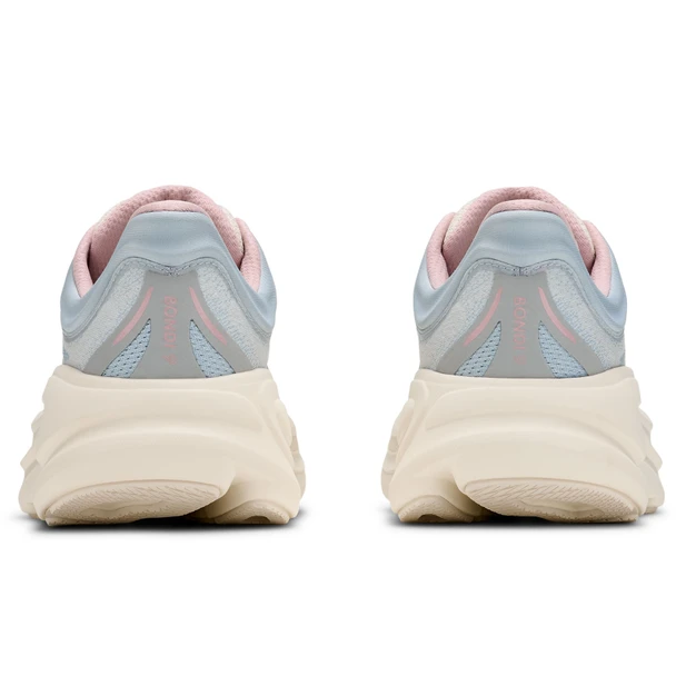 HOKA Women's Bondi 9 Glimmers Wide Alabaster/Mineral Blue Running Shoes
