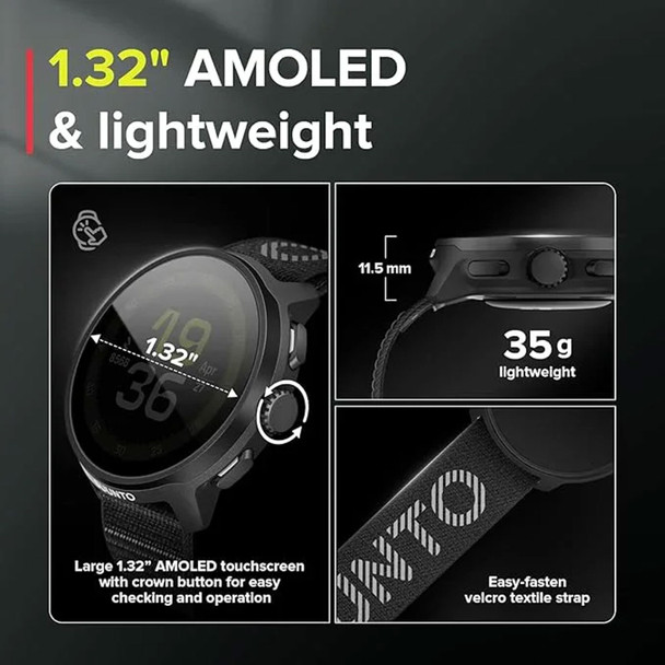 SUUNTO Run All Black Textile Strap GPS Sports Watch (SS051109000)