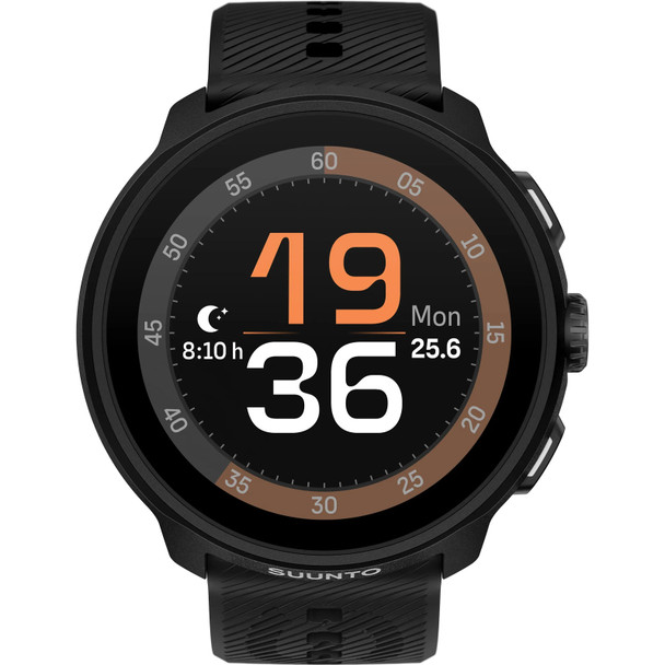 SUUNTO Run All Black Silicone Strap GPS Sports Watch (SS051272000)