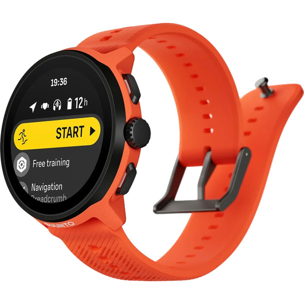 SUUNTO Run Coral Orange Silicone Strap GPS Sports Watch (SS051275000)