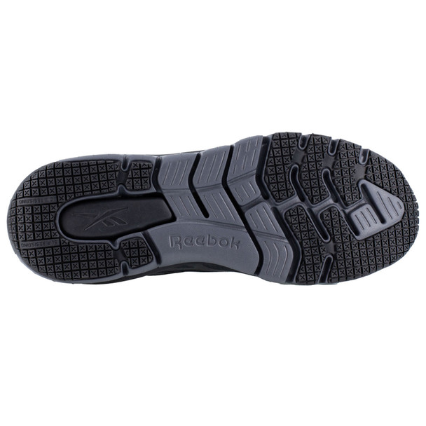 REEBOK Men's Flex Trainer Composite Toe Gray/Black Work Shoes with Elevated Ease On/Off (RB5122)
