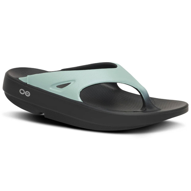 OOFOS Women's OOriginal Sport Black/Oasis Thong Sandal