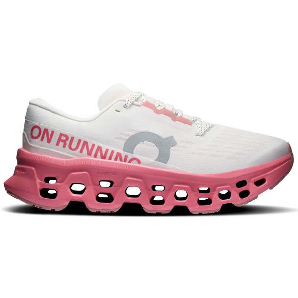 ON FOOTWEAR Women's Cloudmonster 3 Ivory/Camellia Running Shoes