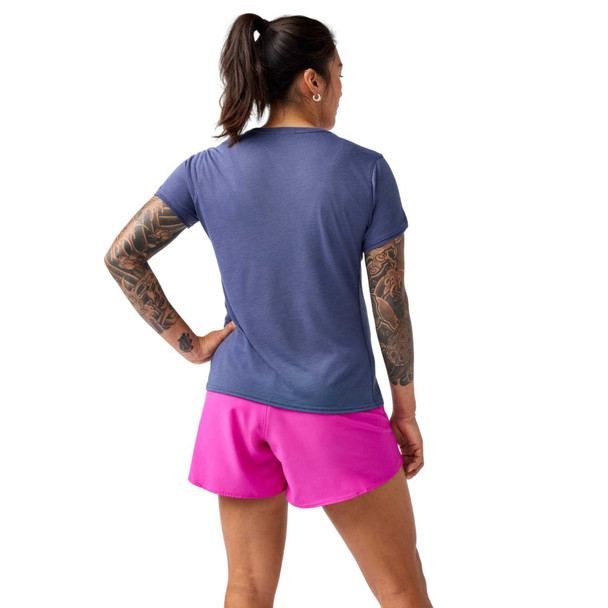 BROOKS Women's Distance 3.0 Heather Nightshadow/BR Speed Logo Short Sleeve Shirt