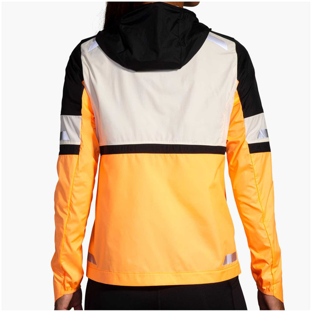 BROOKS Women's Run Visible 2.0 Ecru/Fluoro Flash/Black Running Jacket