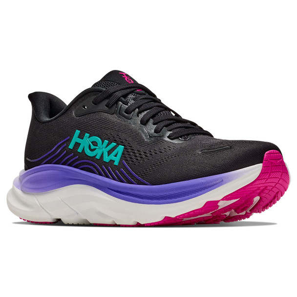 HOKA Women's Clifton 11 Black/Neon Nebula Running Shoes