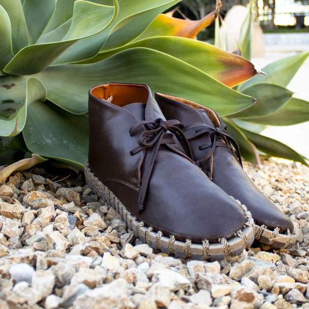 KENGOS Men's Sur Cactus Leather Brown High Top Lace Up Shoe