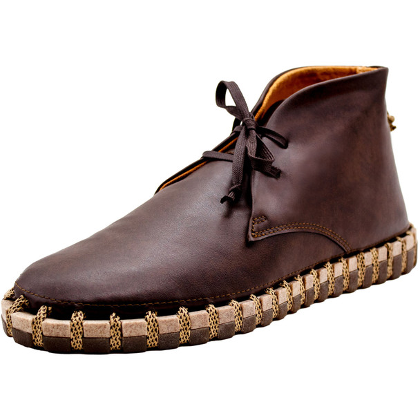 KENGOS Men's Sur Cactus Leather Brown High Top Lace Up Shoe
