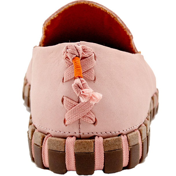 KENGOS Women's Crystal Pink Smooth Leather Slip-On Shoes
