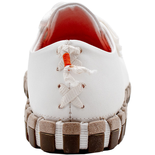 KENGOS Women's Torrey Cactus White Leather Lace-Up Shoes