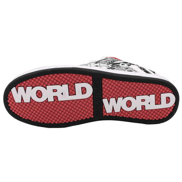 WORLD INDUSTRIES Men's Reflect White/Black/Red Skate Shoes