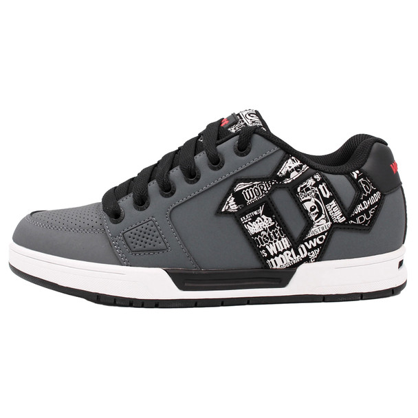 WORLD INDUSTRIES Men's Prime Gray/Black/Red Skate Shoes