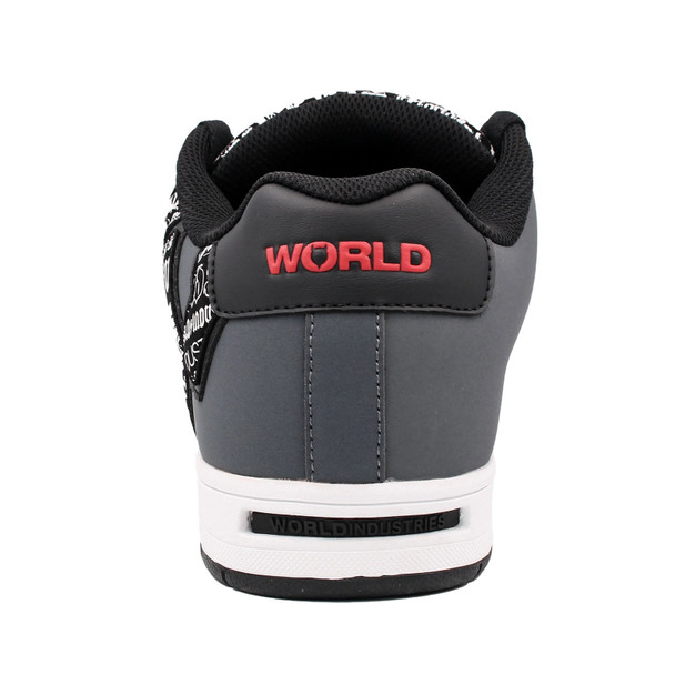 WORLD INDUSTRIES Men's Prime Gray/Black/Red Skate Shoes