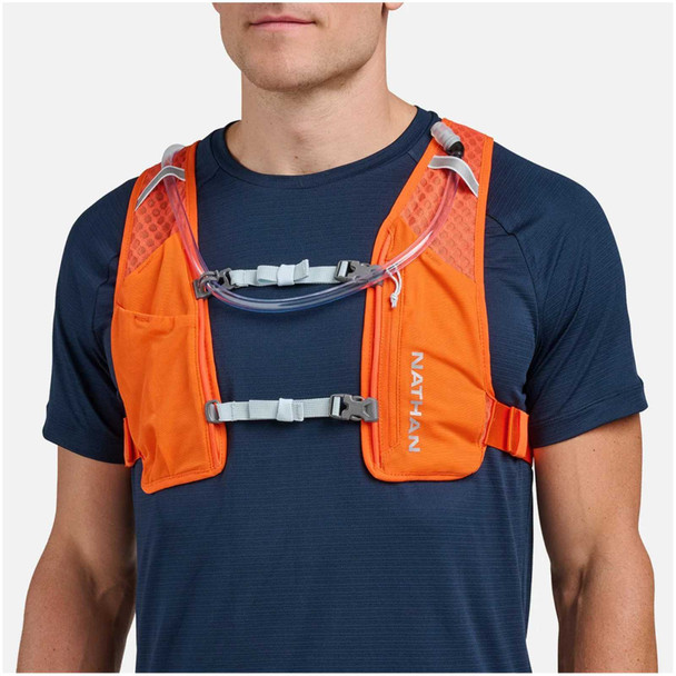 NATHAN SPORTS Quick Start 3.0 6L Orange Blaze/Reflective Silver Hydration Pack (NS30750-30217-OSFM)