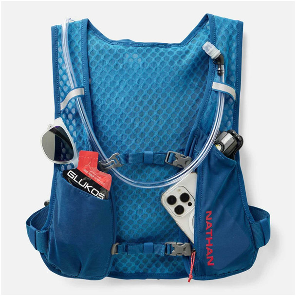 NATHAN SPORTS Quick Start 3.0 6L Electric Blue/Ribbon Red Hydration Pack (NS30750-60522-OSFM)