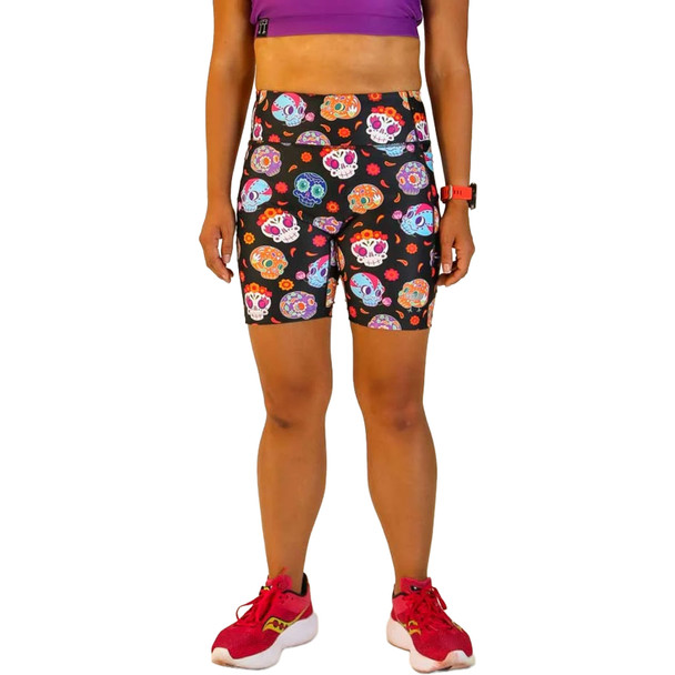 CHICKNLEGS Women's Sugar Skulls 7in PWR Compression Shorts