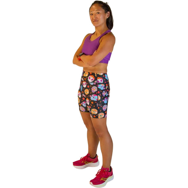 CHICKNLEGS Women's Sugar Skulls 7in PWR Compression Shorts