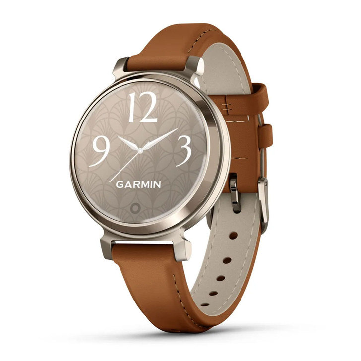 GARMIN Lily 2 Classic Cream Gold/Tan Leather Smartwatch with Garmin Pay (010-02839-02)
